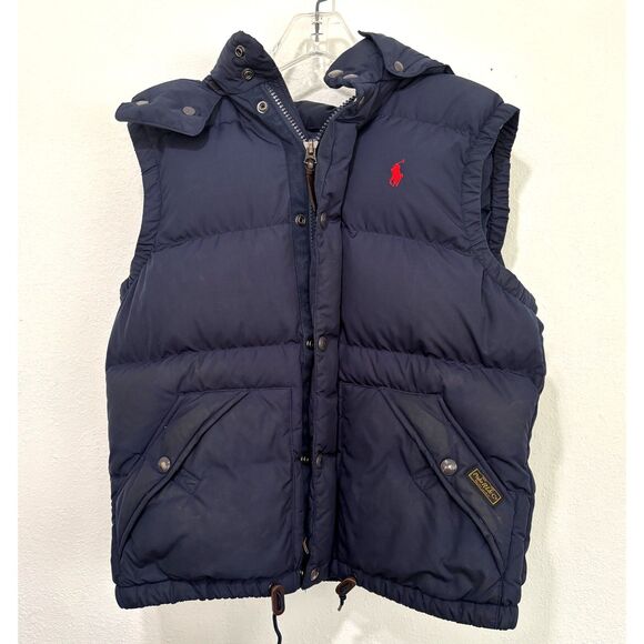 Polo Ralph Lauren Mens Puffer Gilet Vest Size Small Duck Down Hooded Bodywarmer - Picture 1 of 14